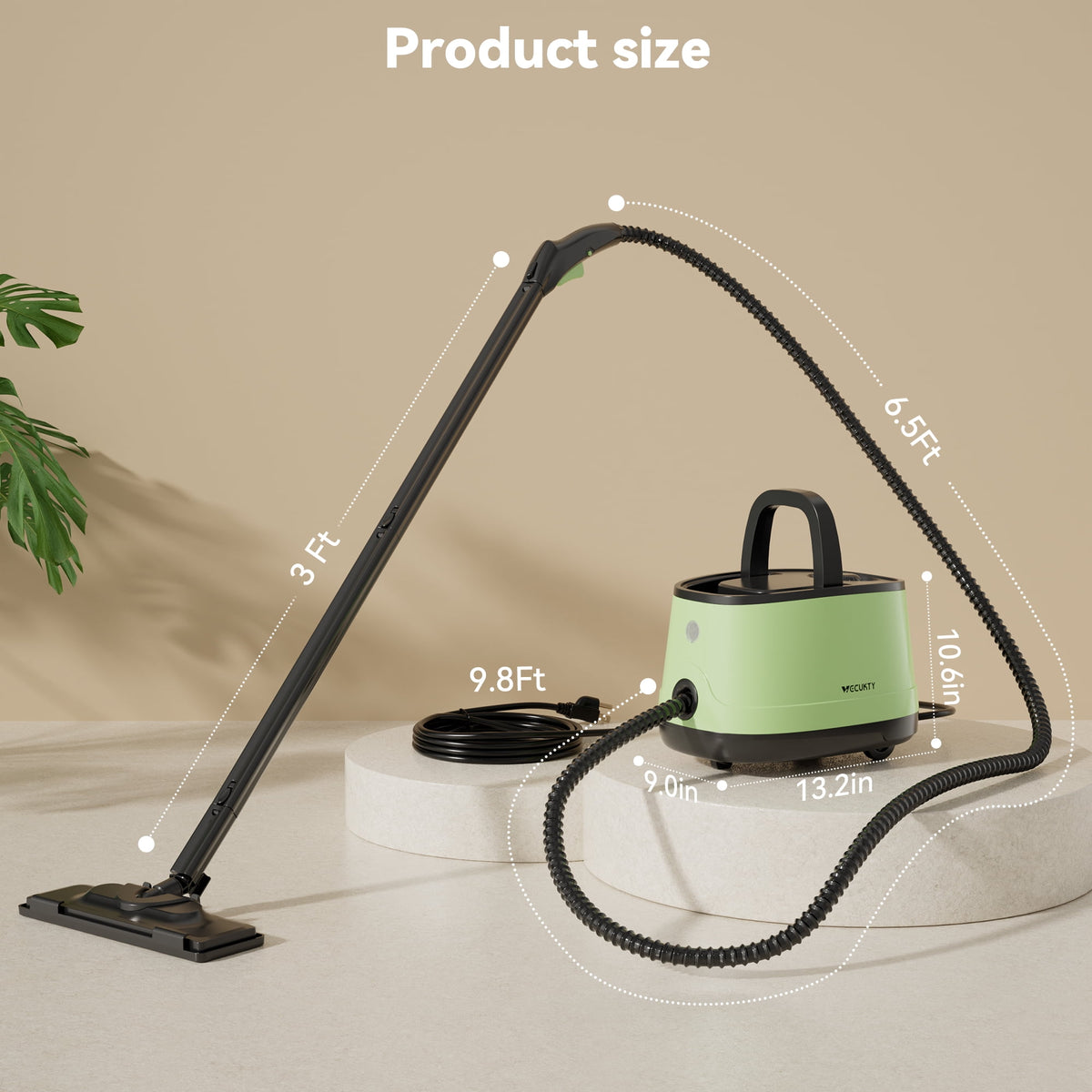 Vecukty Steam Cleaner, Powerful Steam Mop with 14 Accessories for Home Use, Floor, Window, Car Seat, Carpet, Tile, Grout