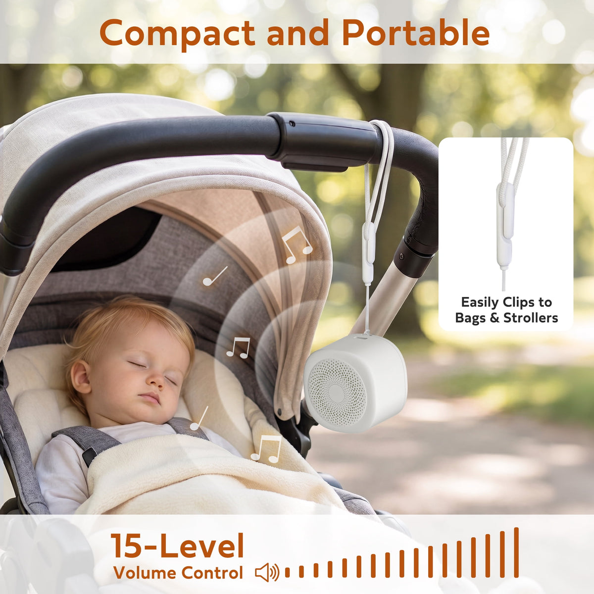 Mini Sound Machine, Portable White Noise Sound Machine for Sleep, White Noise for Baby & Adult with 20 Soothing Sounds, 7 Color Night Light, 4 Timers Memory Function for Travel Camping Home Office